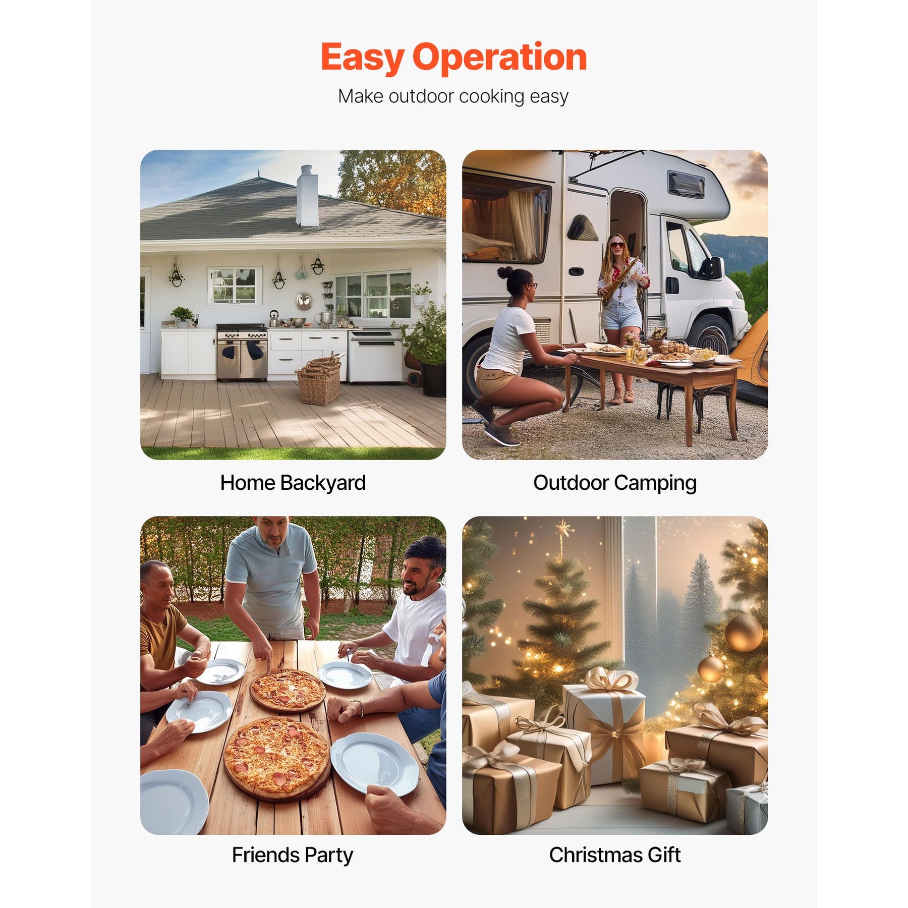 12" Outdoor Wood Fired Pizza Oven Portable with Thermometer, Pizza Stone & Carry Bag