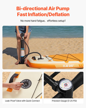 Inflatable Stand Up Paddle Board, 3.53m x 89cm x 15cm Wide Ultra-Light SUP Paddleboard, All Accessories Included, Pump, Paddle, Fin, Backpack, Ankle Leash, Strap, Non-slip Deck for Youth, Adults