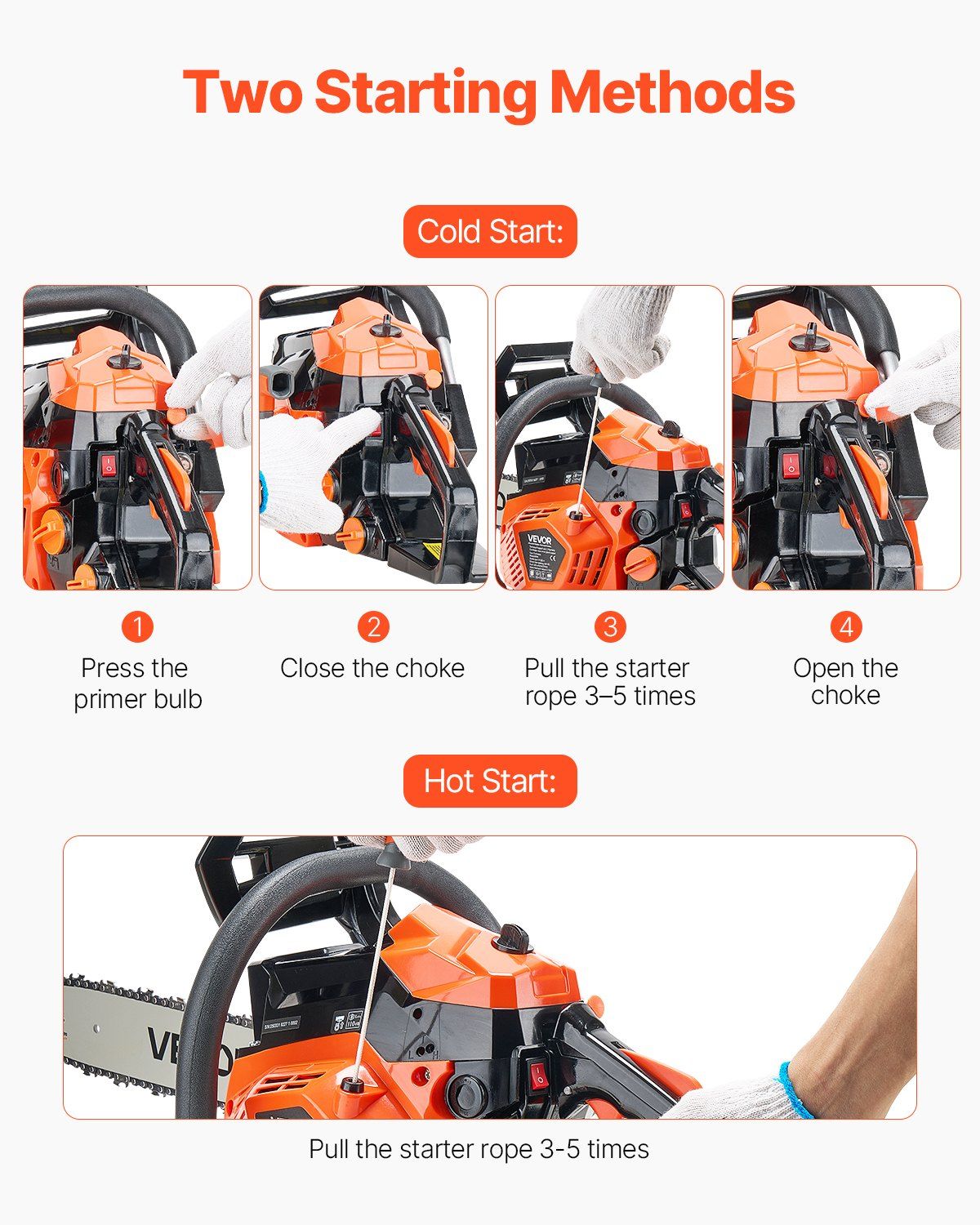 40 cc Gas Chainsaw, 355 mm Gas Powered Chainsaw, 1.3 kW Power Chain Saw with Non-Slip Handle, Gas-Powered Chainsaws with Dual Fuel Tanks, For Wood Cutting, Tree Trimming, and Land Clearing