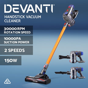Devanti Handheld Vacuum Cleaner Bagless Cordless 150W Gold