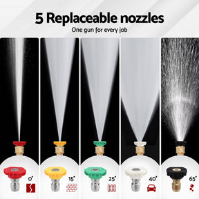 Giantz Pressure Washer Gun Short Trigger 4000PSI M22-14 1/4 Inch 5 Nozzles Red