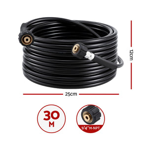 Giantz Pressure Washer Hose 30M 5800PSI Power Replacement Extension 1/4'' Quick Connect