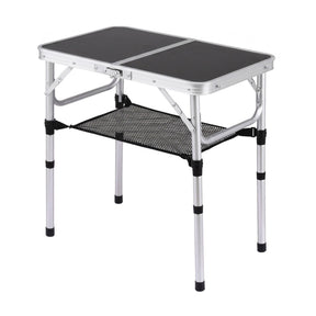Weisshorn Folding Camping Table Adjustable Aluminium 60 x 40 cm Black