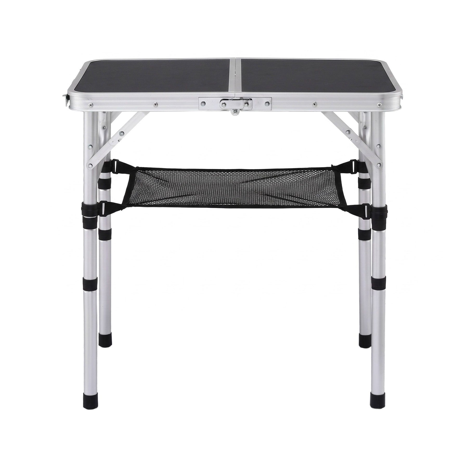 Weisshorn Folding Camping Table Adjustable Aluminium 60 x 40 cm Black