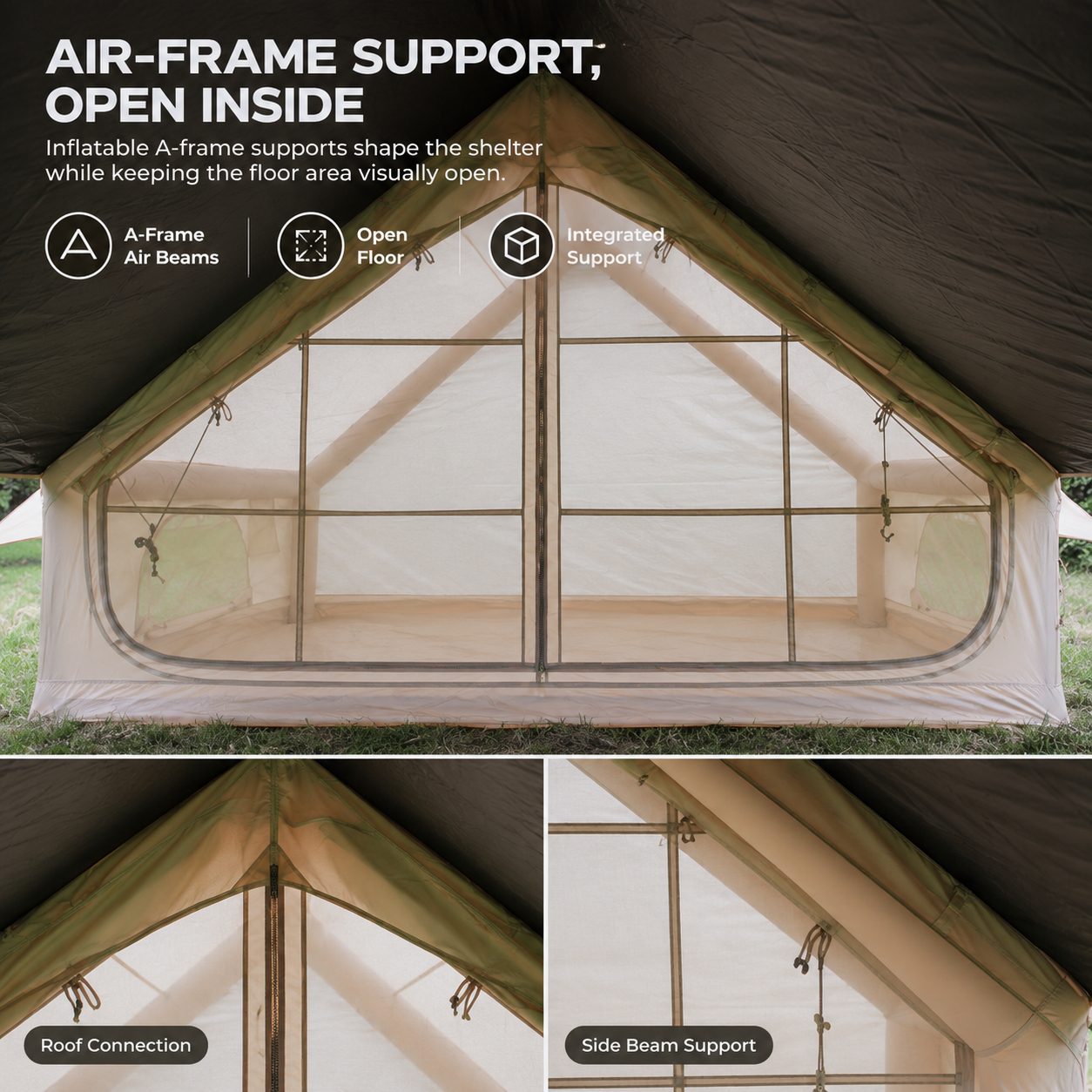 Weisshorn Inflatable A-Frame Tent with Extended Side Awning Basecamp Shelter
