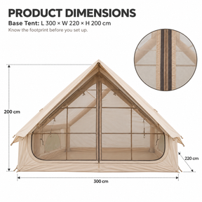 Weisshorn Inflatable A-Frame Tent with Extended Side Awning Basecamp Shelter