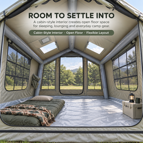 Weisshorn Inflatable Camping Tent Cabin Style with Skylight Mesh 300x265cm