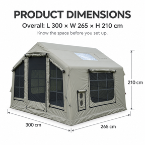Weisshorn Inflatable Camping Tent Cabin Style with Skylight Mesh 300x265cm