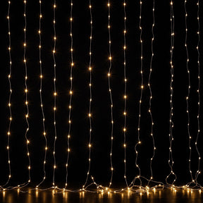 Jingle Jollys 3X3M Christmas Lights Curtain String Light 300 LED Warm White