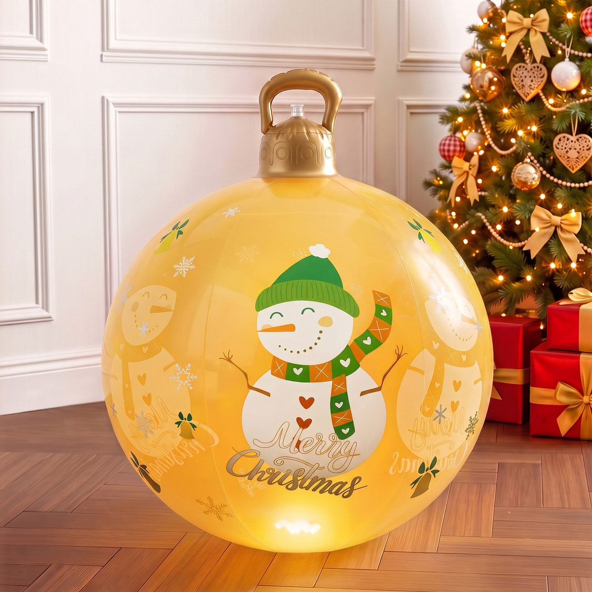 Jingle Jollys Christmas Inflatable Ball 60cm Led Illuminated Snowman Xmas Decor