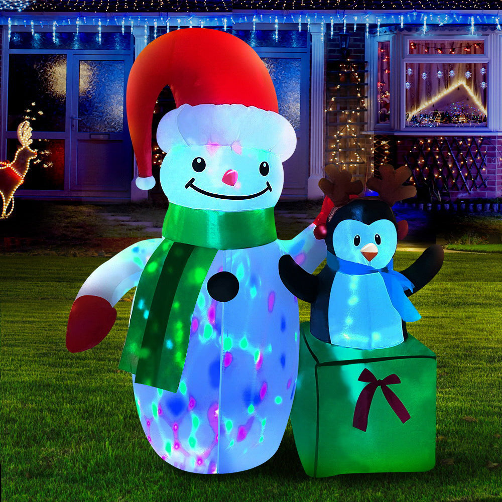 Jingle Jollys Christmas Inflatable Snowman 1.8M Illuminated Decorations