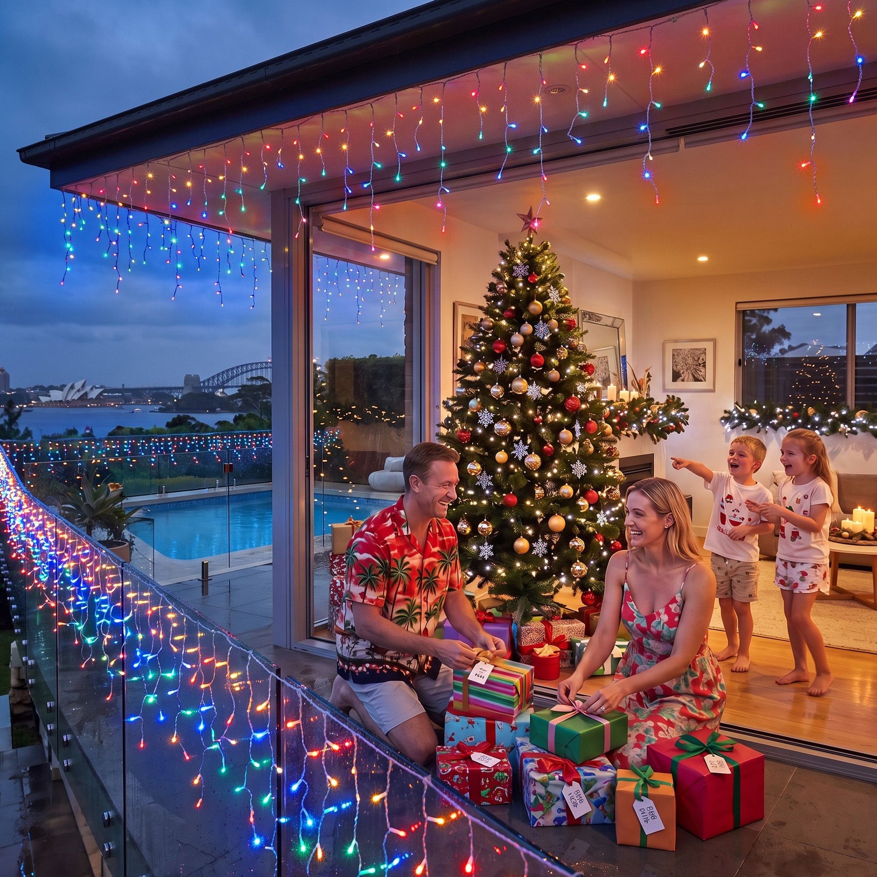 20M Christmas Lights Icicle Light 800 LED Multi-coloured Jingle Jollys