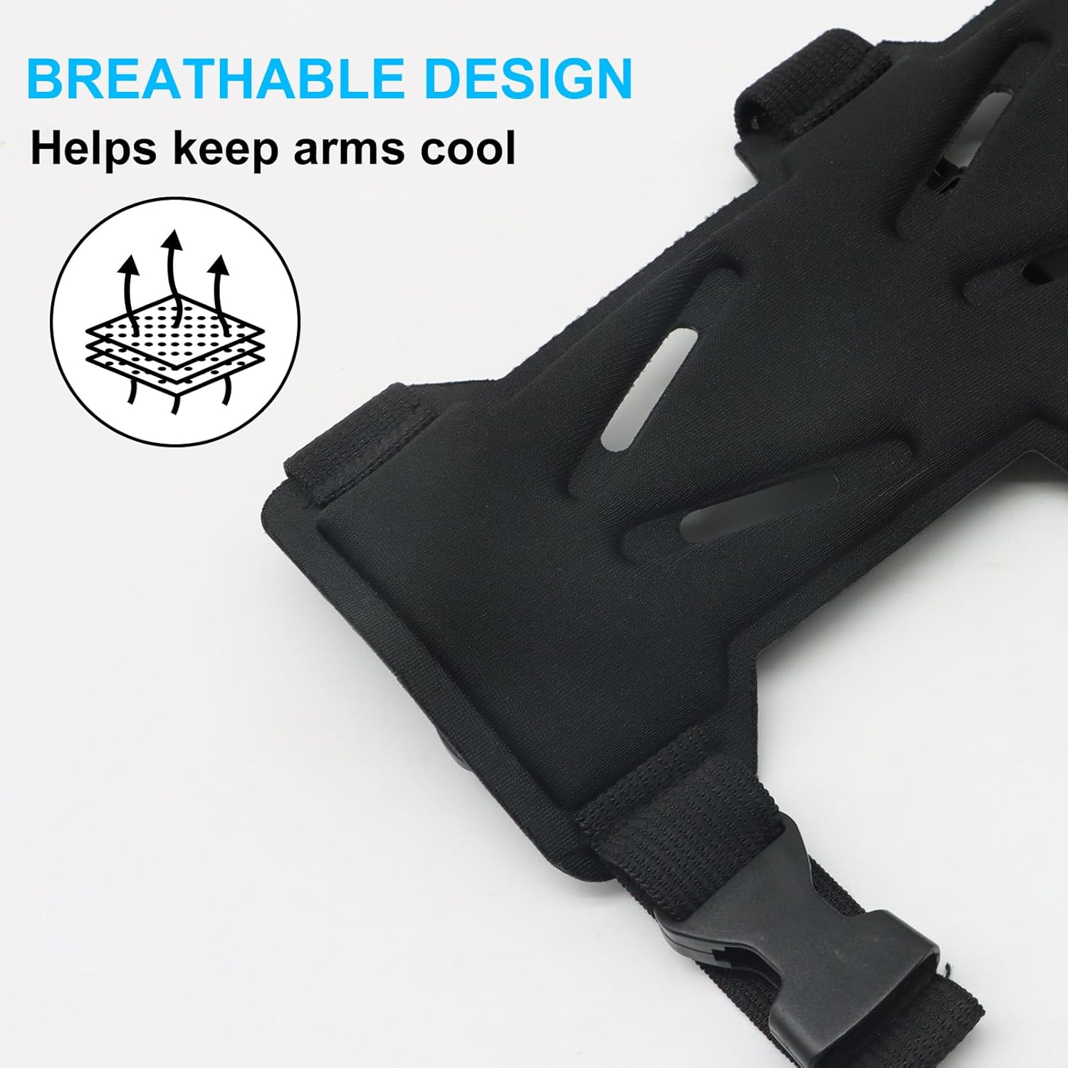 Archery Arm Guards - 1 Piece - Black - Adjustable - Wrist & Forearm Protection - Unisex - Suitable for Teens & Adults - SportZone.co.nz