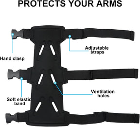 Archery Arm Guards - 1 Piece - Black - Adjustable - Wrist & Forearm Protection - Unisex - Suitable for Teens & Adults - SportZone.co.nz