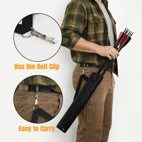 Archery Arrow Quiver Hip Tube with 2 - Tubes and Belt Clip Lightweight for Youth Carbon Wooden Crossbow Arrows Holder - SportZone.co.nz