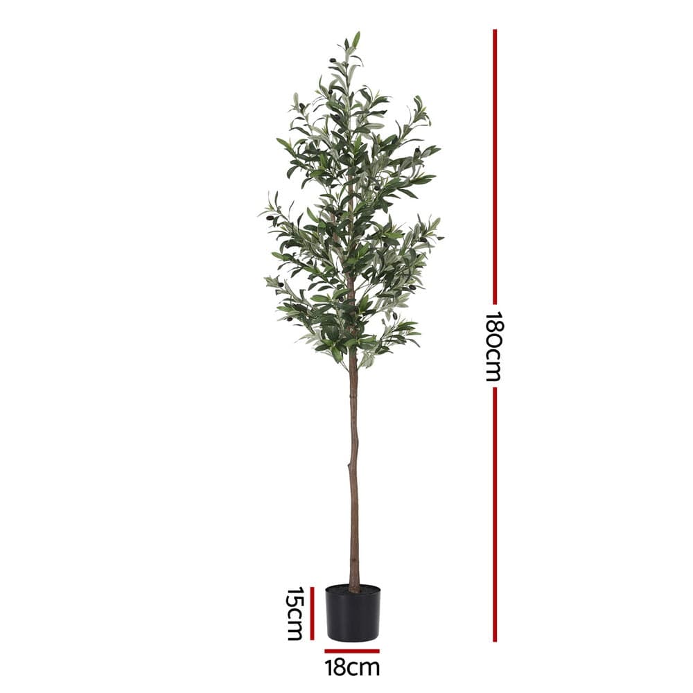 Artiss 180cm Artificial Olive Tree Faux Trees Indoor Decor Artificial Plants Lifelike Plant 1.8M - SportZone.co.nz