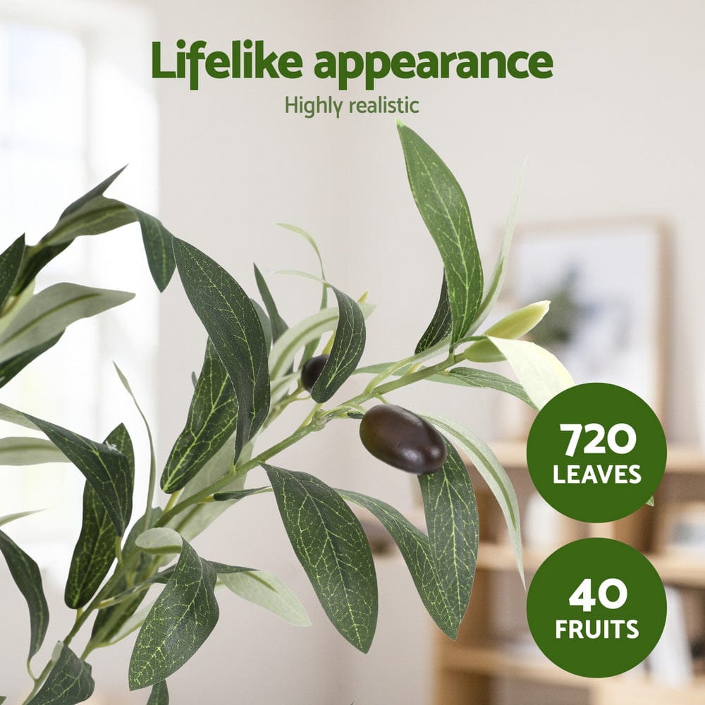 Artiss 180cm Artificial Olive Tree Faux Trees Indoor Decor Artificial Plants Lifelike Plant 1.8M - SportZone.co.nz
