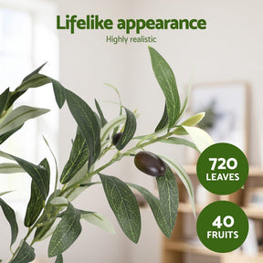 Artiss 180cm Artificial Olive Tree Faux Trees Indoor Decor Artificial Plants Lifelike Plant 1.8M - SportZone.co.nz
