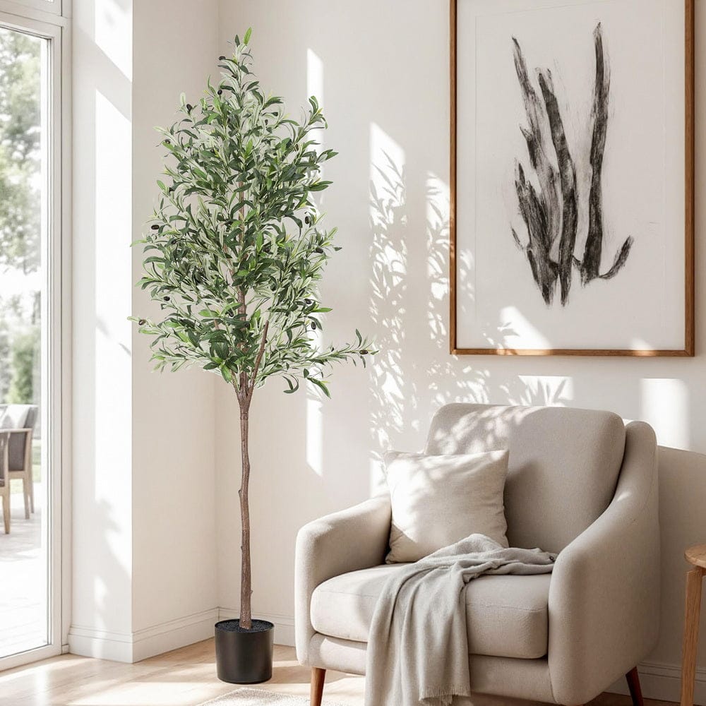 Artiss 180cm Artificial Olive Tree Faux Trees Indoor Decor Artificial Plants Lifelike Plant 1.8M - SportZone.co.nz
