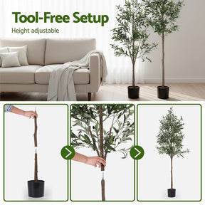 Artiss 180cm Artificial Olive Tree Faux Trees Indoor Decor Artificial Plants Lifelike Plant 1.8M - SportZone.co.nz