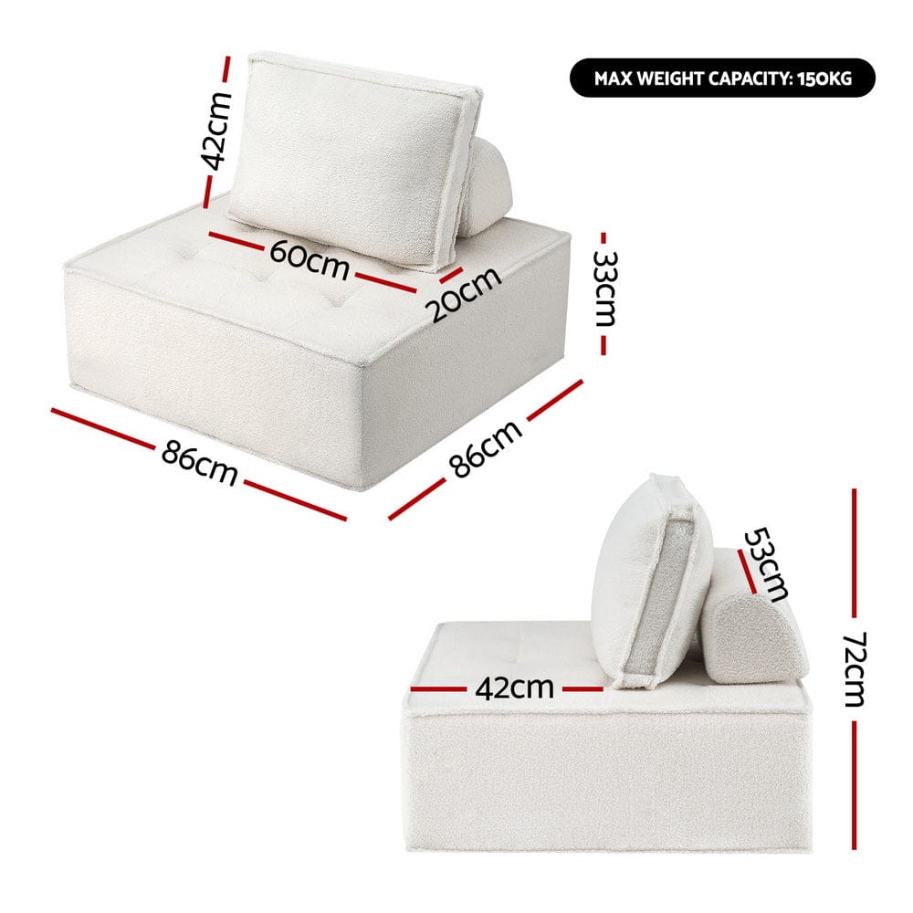 Artiss 2 Floor Sofa Lounge Chair with Pillow - SportZone.co.nz