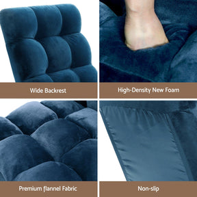Artiss 2PCS Floor Lounge Sofa Bed Flannel Fabric Navy - SportZone.co.nz