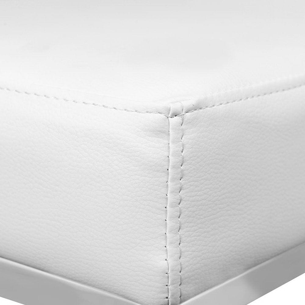 Artiss 2x Bar Stools Leather Padded Metal White - SportZone.co.nz