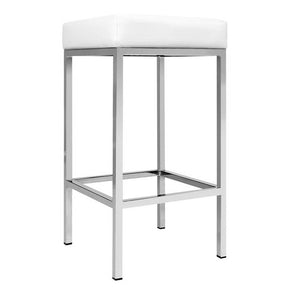 Artiss 2x Bar Stools Leather Padded Metal White - SportZone.co.nz
