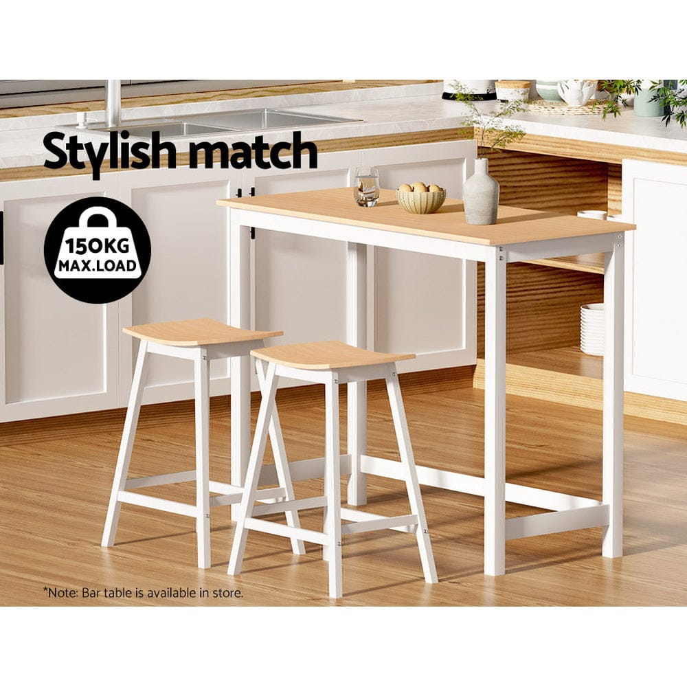 Artiss 2x Bar Stools Wooden Chairs Oak - SportZone.co.nz
