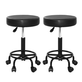 Artiss 2x Salon Stool Round Swivel Chair - SportZone.co.nz