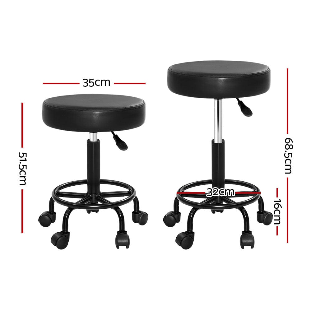 Artiss 2x Salon Stool Round Swivel Chair - SportZone.co.nz