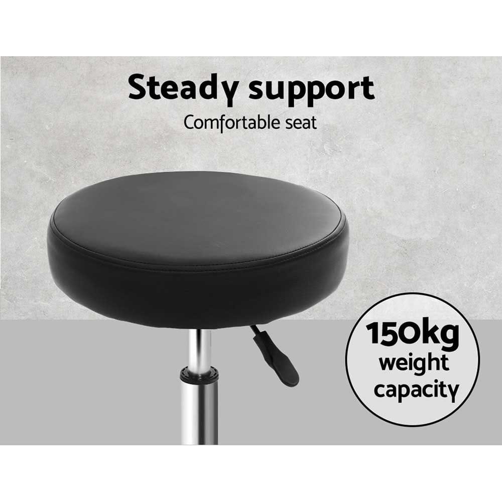 Artiss 2x Salon Stool Round Swivel Chair Black - SportZone.co.nz
