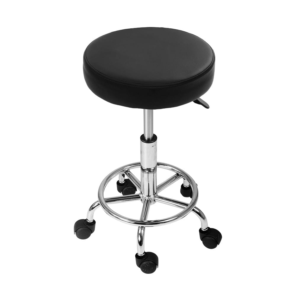Artiss 2x Salon Stool Round Swivel Chair Black - SportZone.co.nz