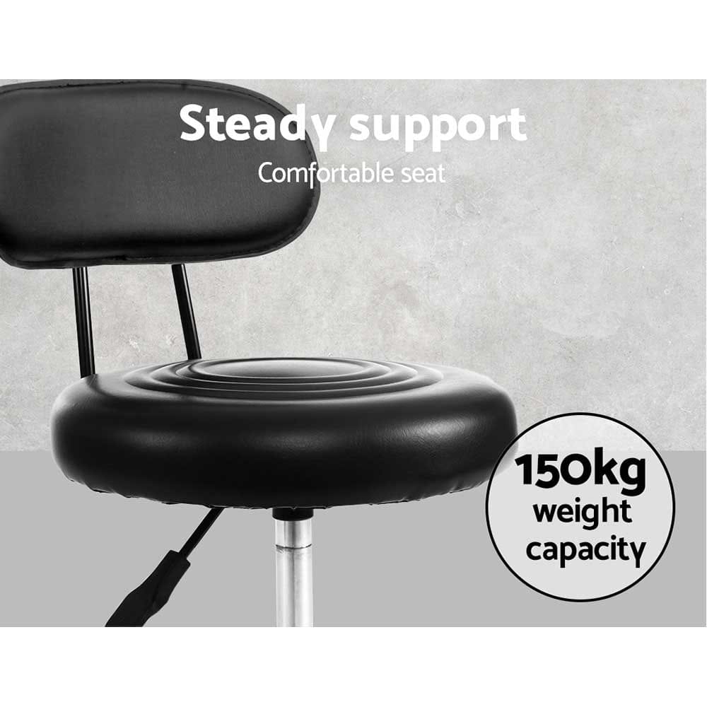 Artiss 2x Salon Stool Swivel Chair Backrest - SportZone.co.nz