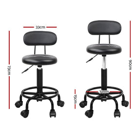 Artiss 2x Salon Stool Swivel Chair Backrest - SportZone.co.nz