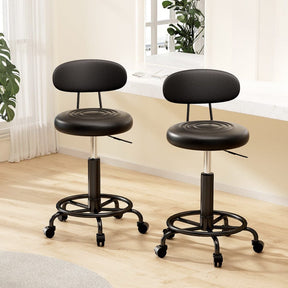 Artiss 2x Salon Stool Swivel Chair Backrest - SportZone.co.nz