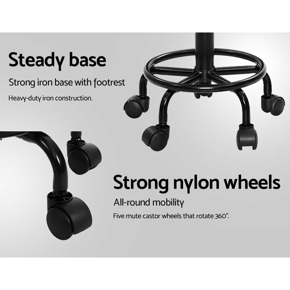 Artiss 2x Salon Stool Swivel Chair Backrest - SportZone.co.nz