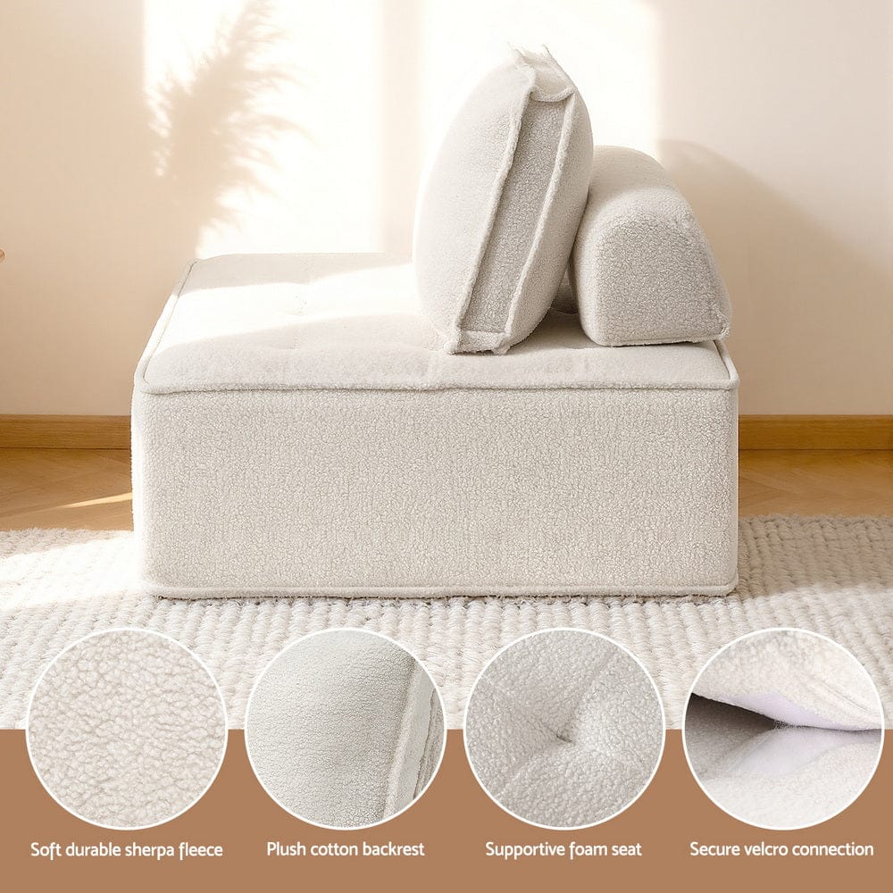 Artiss 3 Floor Sofa Lounge Chair with Pillow - SportZone.co.nz