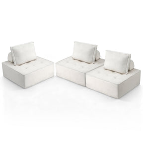 Artiss 3 Floor Sofa Lounge Chair with Pillow - SportZone.co.nz