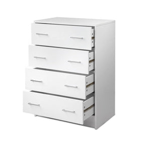Artiss 4 Chest of Drawers - ANDES White - SportZone.co.nz