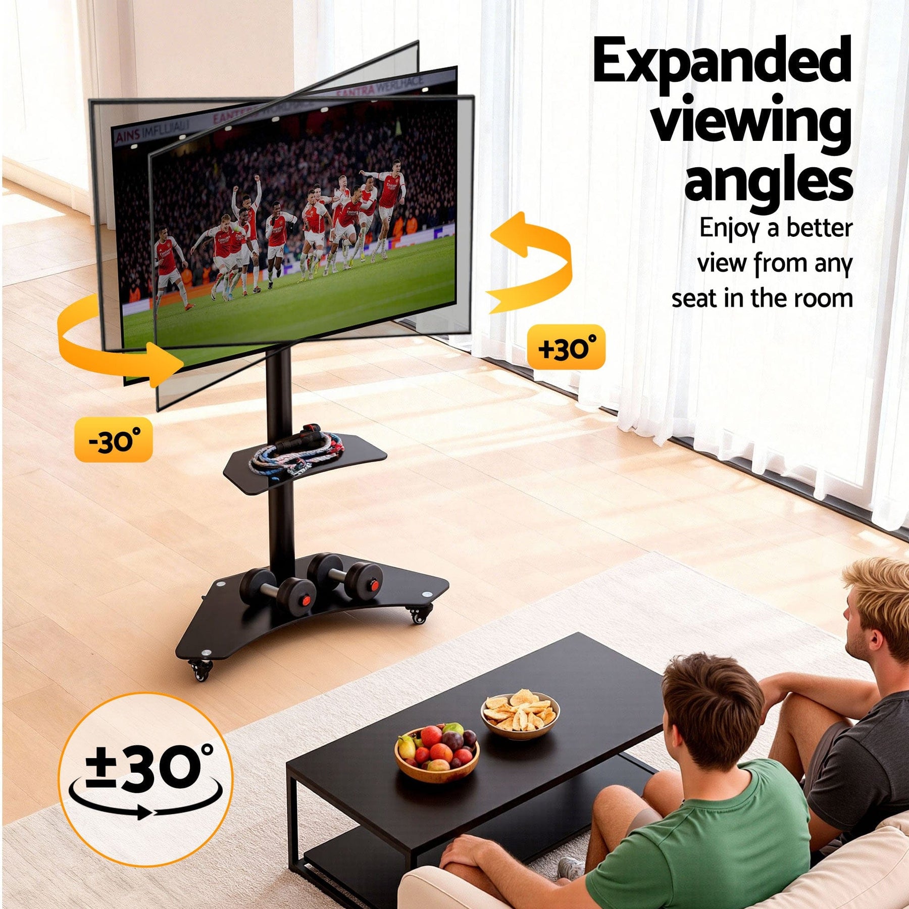 Artiss 40 - 100" TV Stand Mount Bracket Universal Adjustable Height with Wheels - SportZone.co.nz