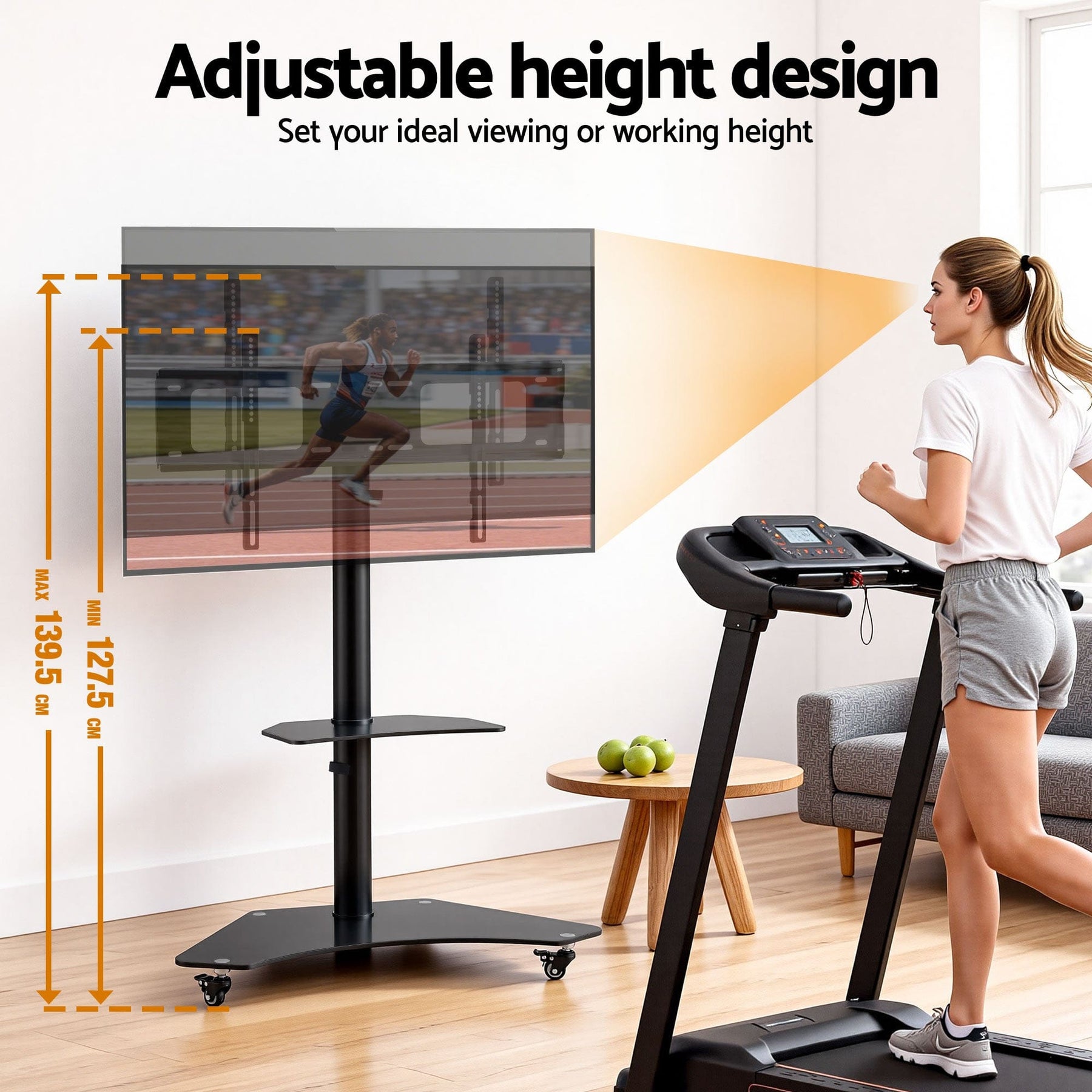 Artiss 40 - 100" TV Stand Mount Bracket Universal Adjustable Height with Wheels - SportZone.co.nz