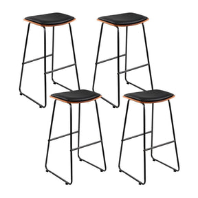 Artiss 4x Bar Stools Leather Padded Metal - SportZone.co.nz