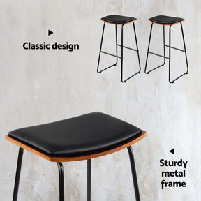 Artiss 4x Bar Stools Leather Padded Metal - SportZone.co.nz