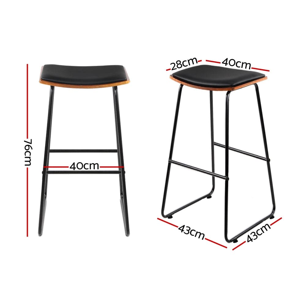 Artiss 4x Bar Stools Leather Padded Metal - SportZone.co.nz
