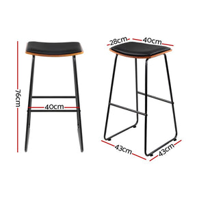 Artiss 4x Bar Stools Leather Padded Metal - SportZone.co.nz