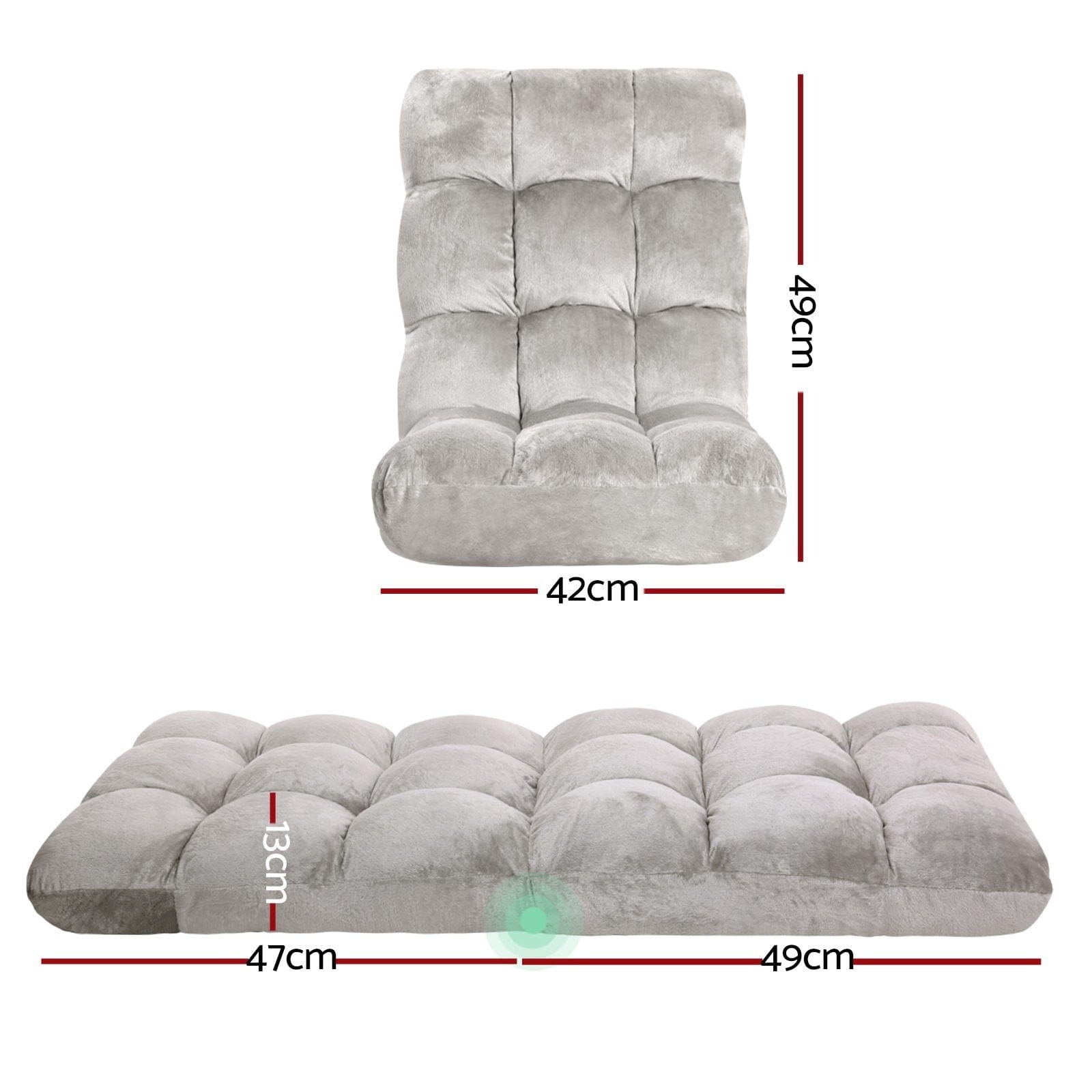 Artiss 4X Lounge Sofa Bed Flannel Fabric Grey - SportZone.co.nz