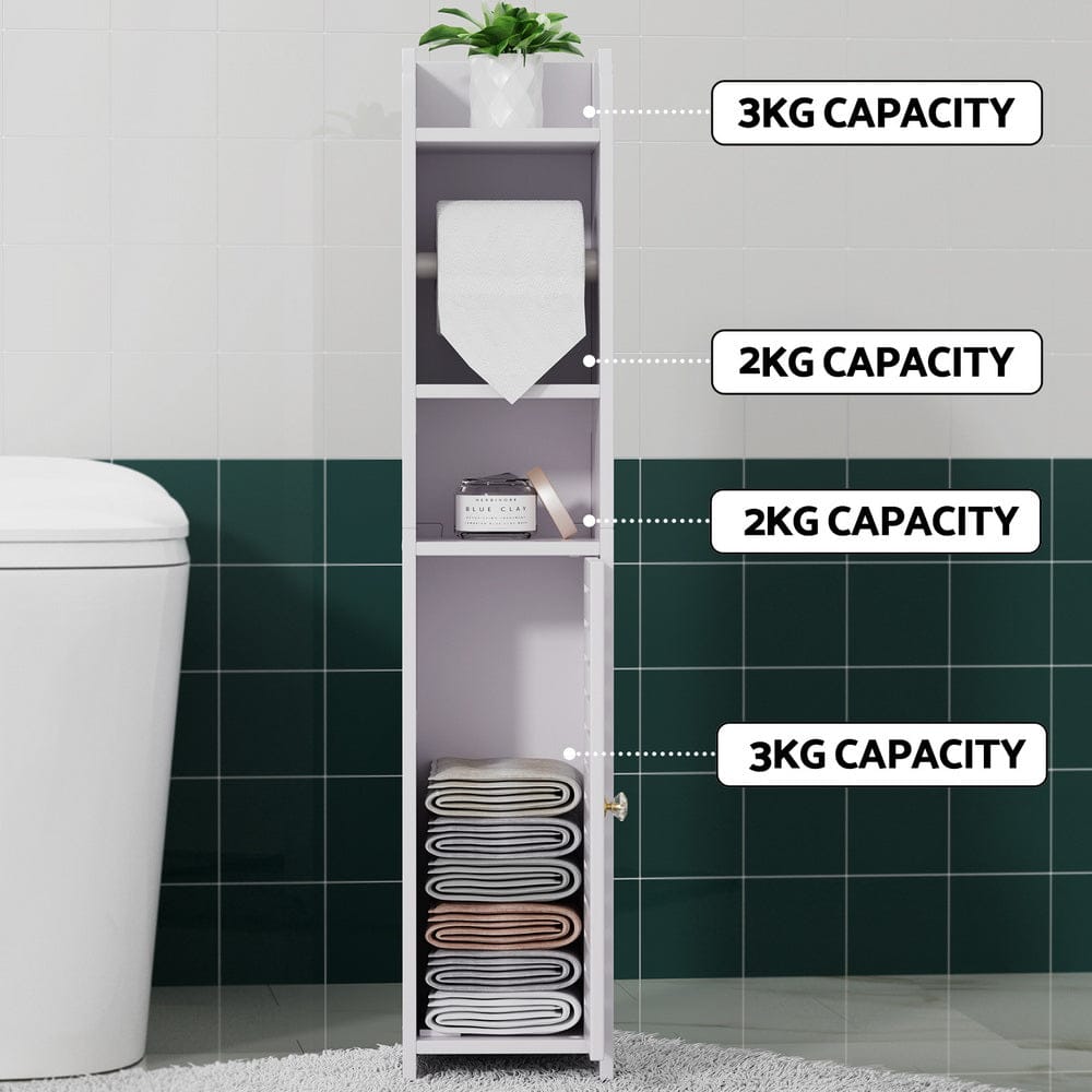 Artiss Bathroom Cabinet Toilet Roll Holder Tissue Organizer 3 Tier Floor Cabinet - SportZone.co.nz