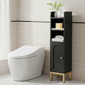 Artiss Bathroom Storage Cabinet Floor Organizer Toilet Corner Adjustable Black - SportZone.co.nz