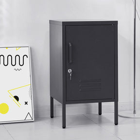 Artiss Bedside Table Metal Cabinet - Black - SportZone.co.nz